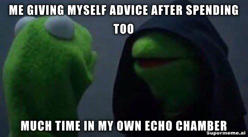 Meme of a Dark Kermit Giving Advice to Regular Kermit